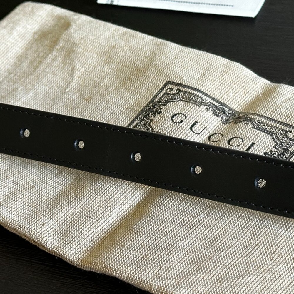Gucci Black Belt 80x32mm - Picture 6 of 9